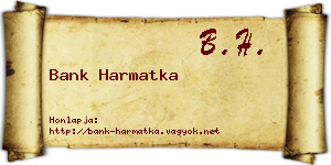Bank Harmatka névjegykártya